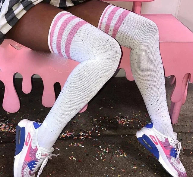 Women Diamonds Soft Knit Over Knee Thigh-High Winter Warm Long socks thigh high socks ingerie