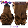 DinDong Clips In Hair Extensions 32Inch Synthetic Wavy 210G Premium Heat Resistant Hair 613# Blonde Brown 19 Colors Available