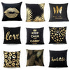 Black Bronzing Gold Foil Pillowcase Super Soft Velvet Cushion Decorative Pillow Home Decor Sofa Throw Pillows Christmas Gift 17