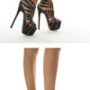 2024 New Summer Platform High Heels Sandals Women Sexy Peep Toe Pumps Fashion Rivet Decoration Ladies Party Pole Dance Shoes