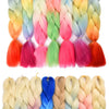 24'' 100G Synthetic Jumbo Braiding Hair Ombre Rainbow Hair Extensions Festival Jumbo Crochet Hair Weaving Box Braids Hairpieces