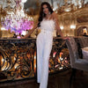 Women Sexy Jumpsuit Breast Wrap Spring Summer Fashion Female Elegant White Empire Casual Straight Long Jumpsuits