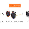 Luxury Brand Designer Round Diamond Sunglasses Women Fashion Vintage Party Travel Steampunk Sun Glasses Sexy Ladies Shades UV400