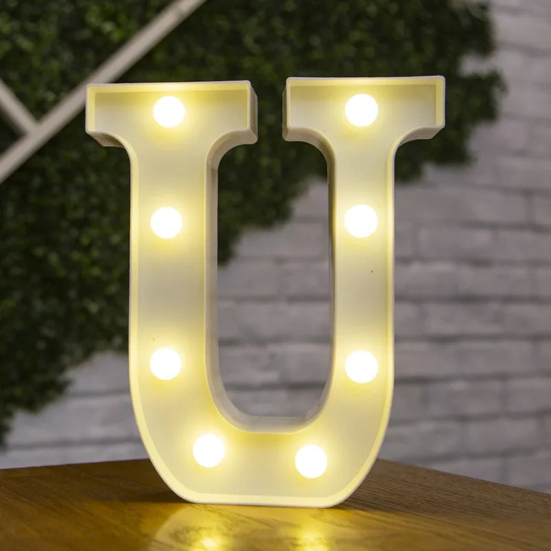 Luxury Alphabet Letter LED Lights Luminous Number Lamp  Battery Night Light for Home Wedding Birthday Christmas Party Decoration