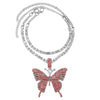 Iced Out Crystal Rhinestones Butterfly Pendants Anklet Chain For Women Multi-layer Big Rhinestones Tennis Chain Ankle Jewelry