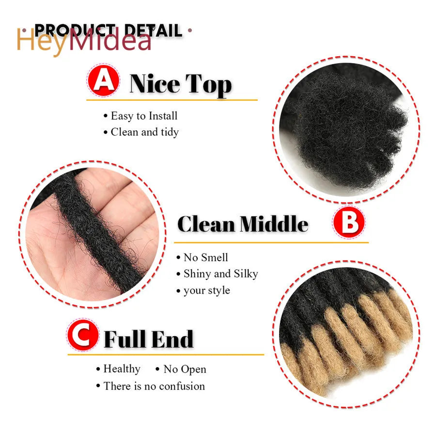 10 Inch Synthetic Dreadlocks Crochet Braids Hair  Handmade Locs Hip-Hop Style For Men And Women Ombre Braiding wig Extensions He