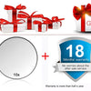 Vanity Mirror with Lights LED Round Makeup Mirror for Bedroom with 15X Magnification Smart Touch Dimmable 3 Modes 360° Rotation