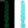 Glowing Synthetic Jumbo Crochet Braids Hair Pure Color Fluorescent Green Shining In Darkness Crochet Braiding Hair Extensions