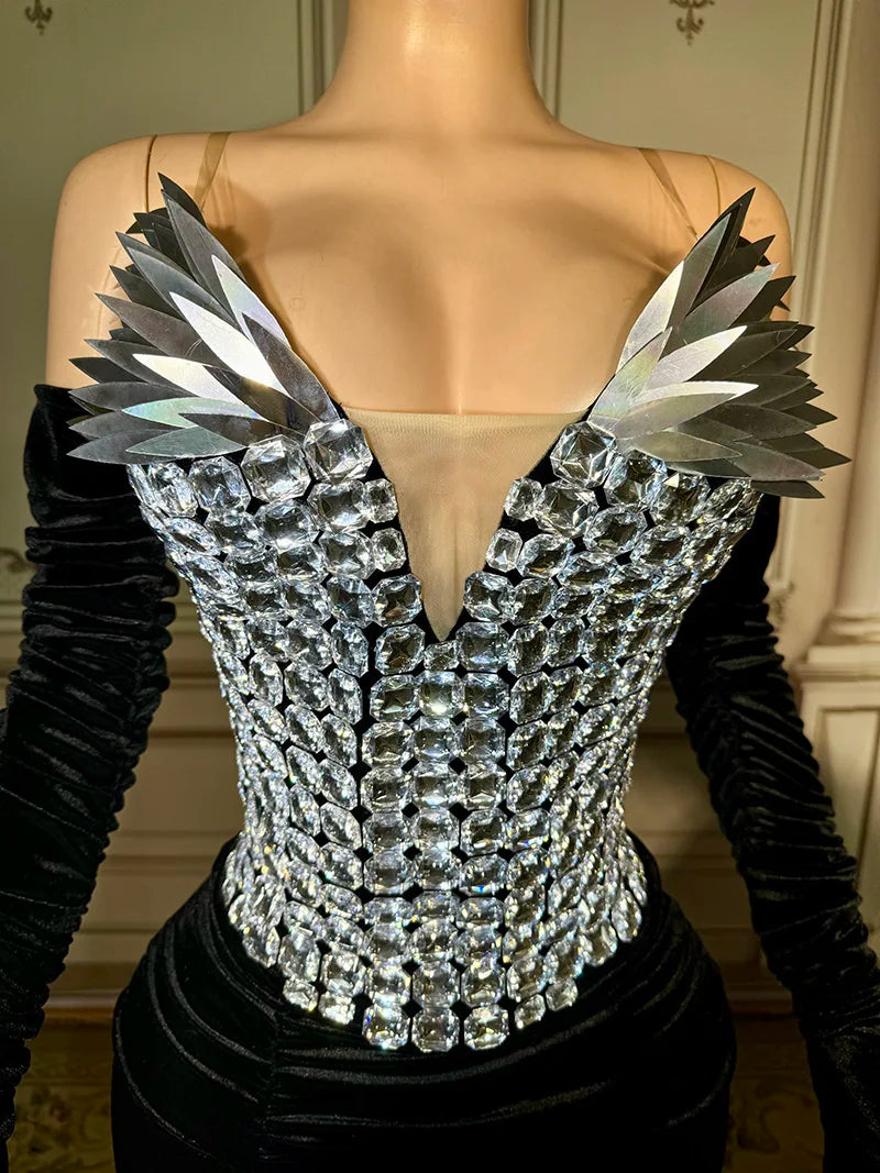 Novance Y4065 Elegant Evening Dress 2024 With Gloves Women'S Clothing Sexy Club for Party Strapless Clothing Luxury