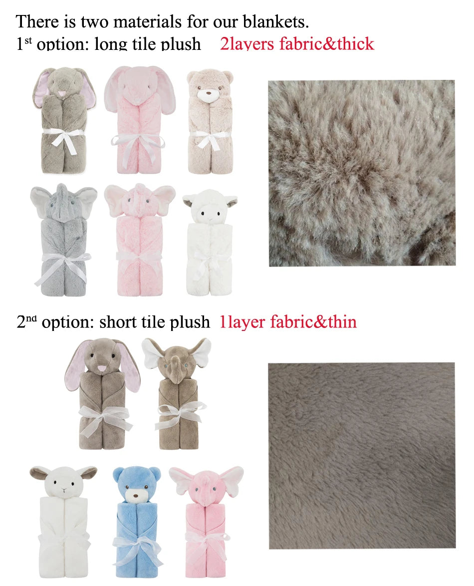 Baby Plush Blankets Stroller Comforter Winter Newborn Bed Sheet Grey Elephants Kid Boy Girl Swaddle Wrap Cobertor Infantil Quilt