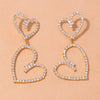 Stonefans Aesthetic Letter Earrings Designer Luxury for Women 2021 Fahsion Jewelry Rhinestone Designer Piercing Heart Earrings