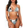 Customized Logo Plus Size Hawaiian Leaves Custom Pattern Bandage Swimsuit Set Two Piece Set Padded Halter Womens Swimwear Bikini