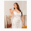 Large size Women's Sleepwears Dress Homewear Solid Thin Satin Nightdress Summer Sleepwear Sexy Plus Size Dresses Nightgown
