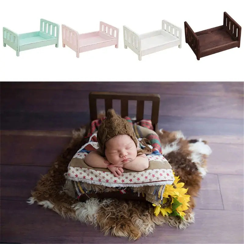 Handmade Baby Bamboo Bed Newborn Photography Props Wood Bed Infant Poses Chair Baby Photography Prop Studio Background Props