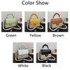 Straw Beach Bag for Women 2021 Summer Pleated Handle Luxury Designer Bag Contrast Color Crossbody Purse and Handbag Lady Bolsos