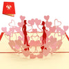 3D Pop Up Love Card with Envelope Valentines Day Birthday Anniversary Greeting Cards for Couples Wife Husband Handmade Gifts