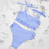 ZTVitality Blue Plaid Bikinis Push Up Bikini 2020 Newest Padded Bandage Swimsuit High Waist Cross Hollow Out Sexy Swimwear Women