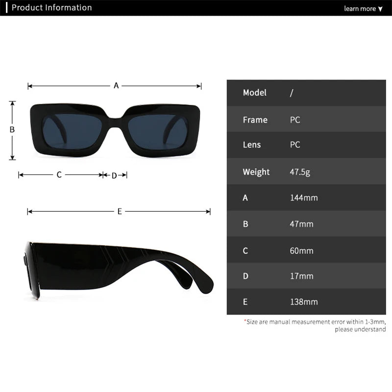 RUOBO Brand Designer Small Rectangle Pythons Grain Sunglasses For Women's Retro Lady Fashion Outdoor Sun Glasses Oculos De Sol
