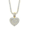 Iced Out Bling Can Be Opened Heart-shaped Photo Pendant Necklace Hearts Tennis Chain Cubic Zirconia Fashion Women Men Jewelry