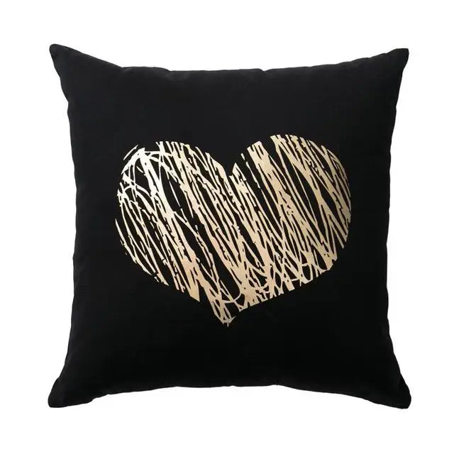 Golden Pineapple & Love  Cushion Decorative Pillows Brozing Gold Pillowcase Home Decor Sofa Throw  Pillows 45*45cm Almofada Luxo