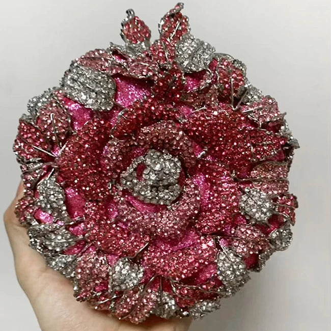 In Stock Lady Diamond Dinner Rhinestone Stone Crystal Women Party Hard Purse Bride Evening Bridal Wedding Hardside Clutch Bag