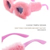 Cat Eye Sunglasses Women Punk Soft Fur Velvet Ladies Sun Glasses 2024 Luxury Brand Trendy Shades Eyewear Oculos De Sol Feminino