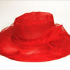 2021 Women elegant Sun Hats Wide Brim Sun Church Dress Wedding Derby Party Beach Floral multi-layered Organza Hat