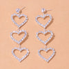 Stonefans Aesthetic Letter Earrings Designer Luxury for Women 2021 Fahsion Jewelry Rhinestone Designer Piercing Heart Earrings