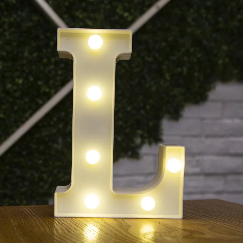 Luxury Alphabet Letter LED Lights Luminous Number Lamp  Battery Night Light for Home Wedding Birthday Christmas Party Decoration
