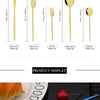 30Pcs/Set Stainless Steel Dinner Black Gold Dinnerware Set Knife Fruit Fork Spoon Cutlery Set Kitchen Tableware Silverware Sets