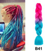 24'' 100G Synthetic Jumbo Braiding Hair Ombre Rainbow Hair Extensions Festival Jumbo Crochet Hair Weaving Box Braids Hairpieces