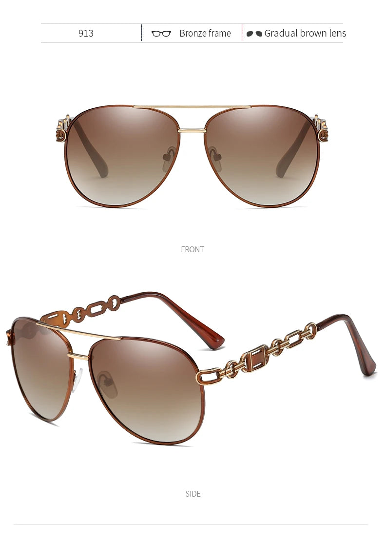 High Quality Women Pilot Polarized Sunglasses Vintage Metal Hollow Driving Sun Glasses UV400 Shades Eyewear Gafas De Sol Mujer