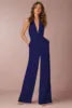 2022 New Fashion Backless Jumpsuits Women Solid Sleeveless Rompers Casual Overalls Halter Sexy Jumpsuit for Women