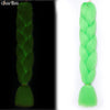 Glowing Synthetic Jumbo Crochet Braids Hair Pure Color Fluorescent Green Shining In Darkness Crochet Braiding Hair Extensions
