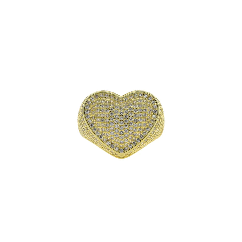 Full Micro Paved CZ Hollow Heart Ring High Quality Iced Out Bling Cubic Zirconia For Women Girlfriend Valentines Finger Jewelry