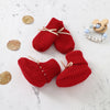Baby Shoes + Gloves Set Knit Newborn Girls Boys Boots Mitten Fashion Butterfly-knot Toddler Infant Slip-On Bed Shoes Hand Made