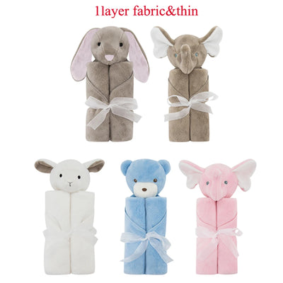 Baby Plush Blankets Stroller Comforter Winter Newborn Bed Sheet Grey Elephants Kid Boy Girl Swaddle Wrap Cobertor Infantil Quilt