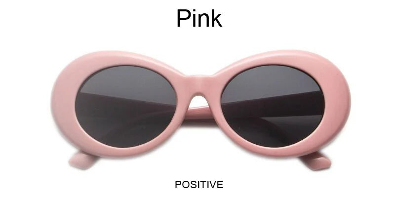 Kurt Cobain Retro Oval Sunglasses Man Vintage Fashion Brand Sun Glasses Classic White Black Lentes De Sol Mujer