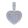 In Stock Iced Out Bling Women Jewelry 5A White Cubic Zirconia Heart Shaped Pendant Necklace With Tennis Box Chain