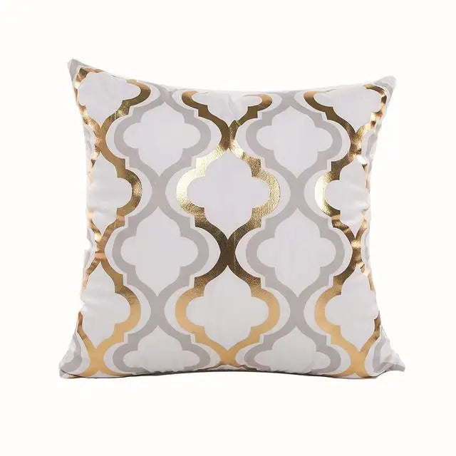 Love Black And White Bronzing Cushion Decorative Pillows Gold Foil Geometric Pillowcase Home Decor Sofa Throw Pillow 17*17inch