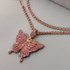Iced Out Crystal Rhinestones Butterfly Pendants Anklet Chain For Women Multi-layer Big Rhinestones Tennis Chain Ankle Jewelry