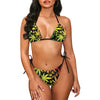 Customized Logo Plus Size Hawaiian Leaves Custom Pattern Bandage Swimsuit Set Two Piece Set Padded Halter Womens Swimwear Bikini