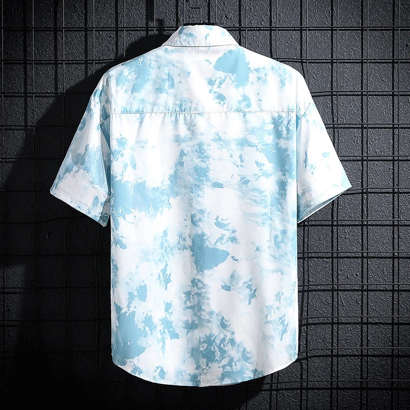 Men and Women's Short-Sleeved Printed Shirt, Casual Beach Clothes, Personality Thin Couple Tops, New