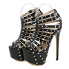 2024 New Summer Platform High Heels Sandals Women Sexy Peep Toe Pumps Fashion Rivet Decoration Ladies Party Pole Dance Shoes