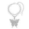 Iced Out Crystal Rhinestones Butterfly Pendants Anklet Chain For Women Multi-layer Big Rhinestones Tennis Chain Ankle Jewelry