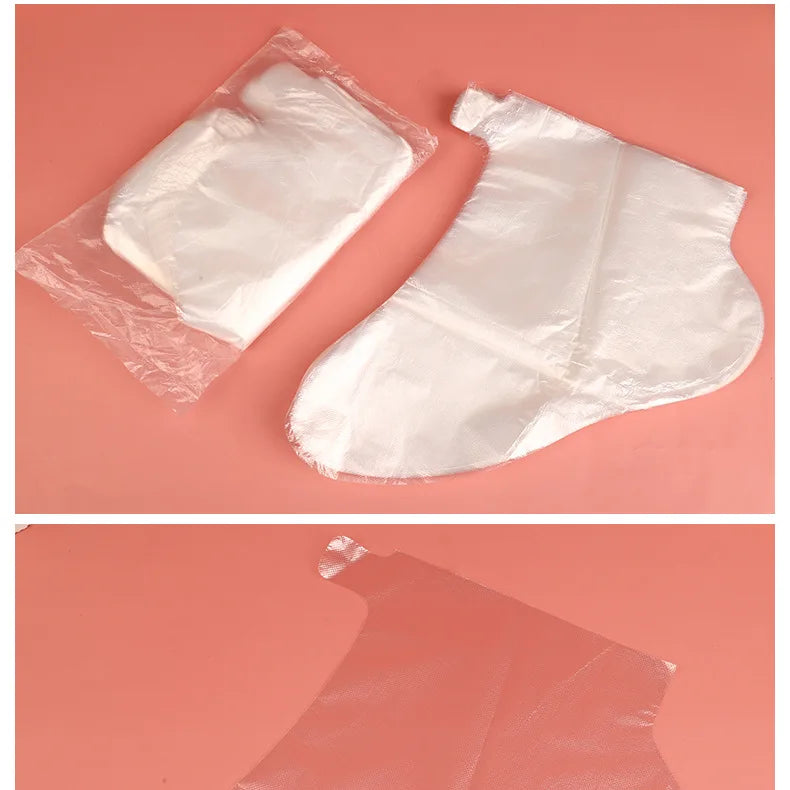 100PCS Transprent Disposable Foot Bags Detox SPA Covers Pedicure Prevent Infection Remove Chapped Foot Care Tools Bath Wipe