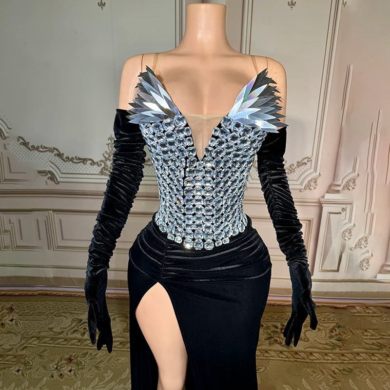 Novance Y4065 Elegant Evening Dress 2024 With Gloves Women'S Clothing Sexy Club for Party Strapless Clothing Luxury