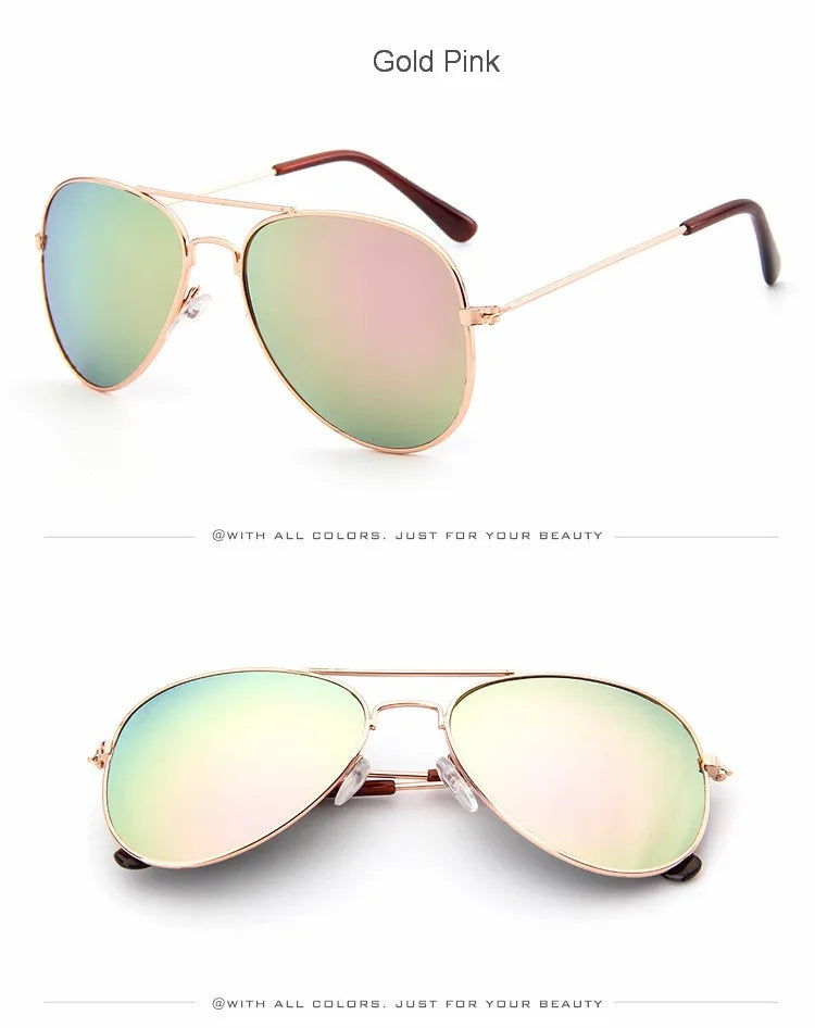 Classic Aviation sunglasses For Boy And Girl Colorful Mirror Pilot Sun Glasses Children Sunglasses Kids Sunglasses Eyewear