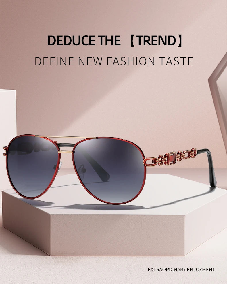 High Quality Women Pilot Polarized Sunglasses Vintage Metal Hollow Driving Sun Glasses UV400 Shades Eyewear Gafas De Sol Mujer