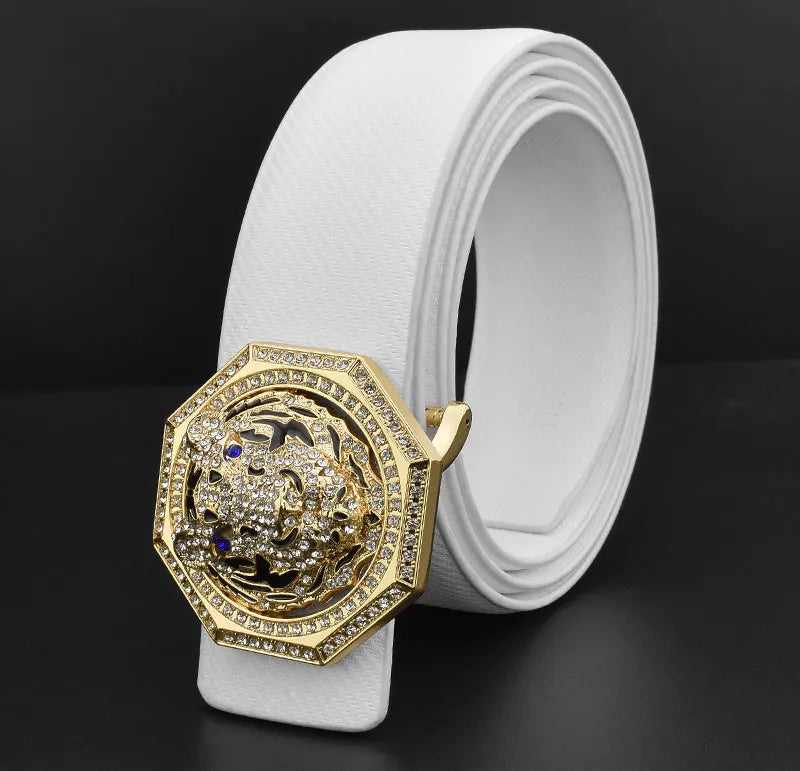 2022 new tiger Golden buckle luxury brand ceinture homme Casual belt men genuine leather Waist Strap wide Waistband High Quality
